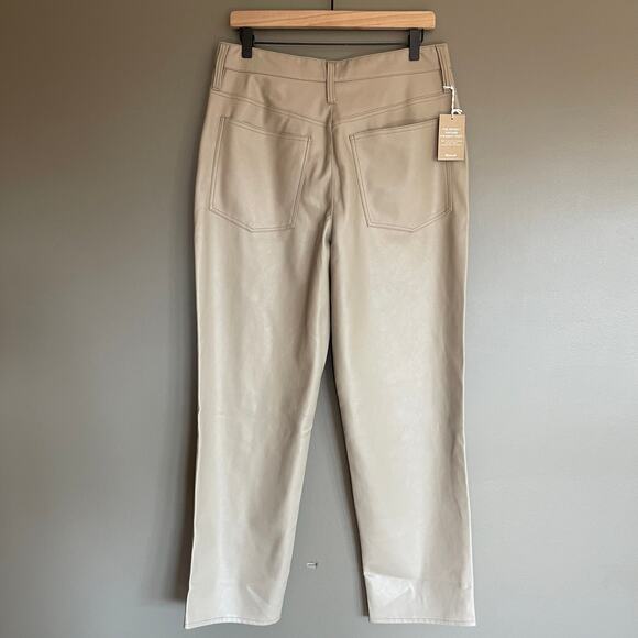 NWT The Perfect Vintage Straight Jean Faux Leather Pumice Beige Sz 30 High Rise - Picture 11 of 16